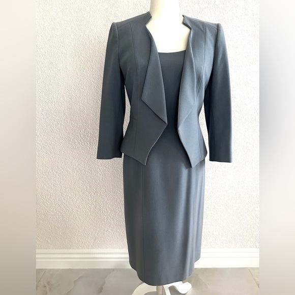 Tahari Dresses & Skirts - Tahari Gray Dress and Blazer Set